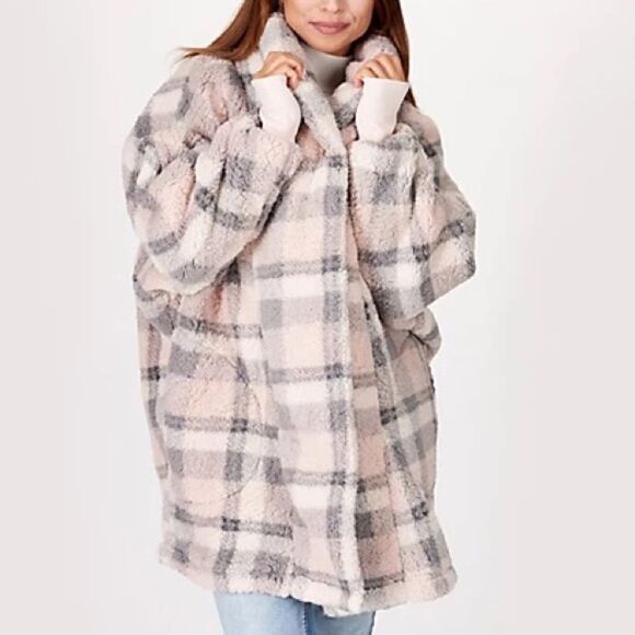 BumbleBella by Jill Martin Sherpa Shawl Collar Button Lounger - Picture 1 of 5